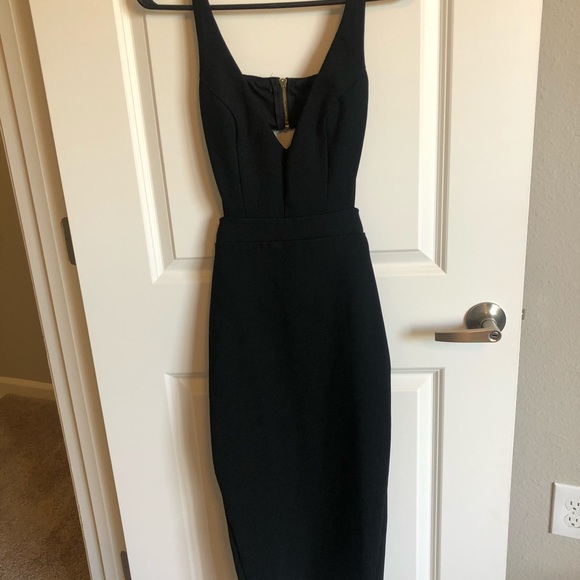 sexy black midi dress